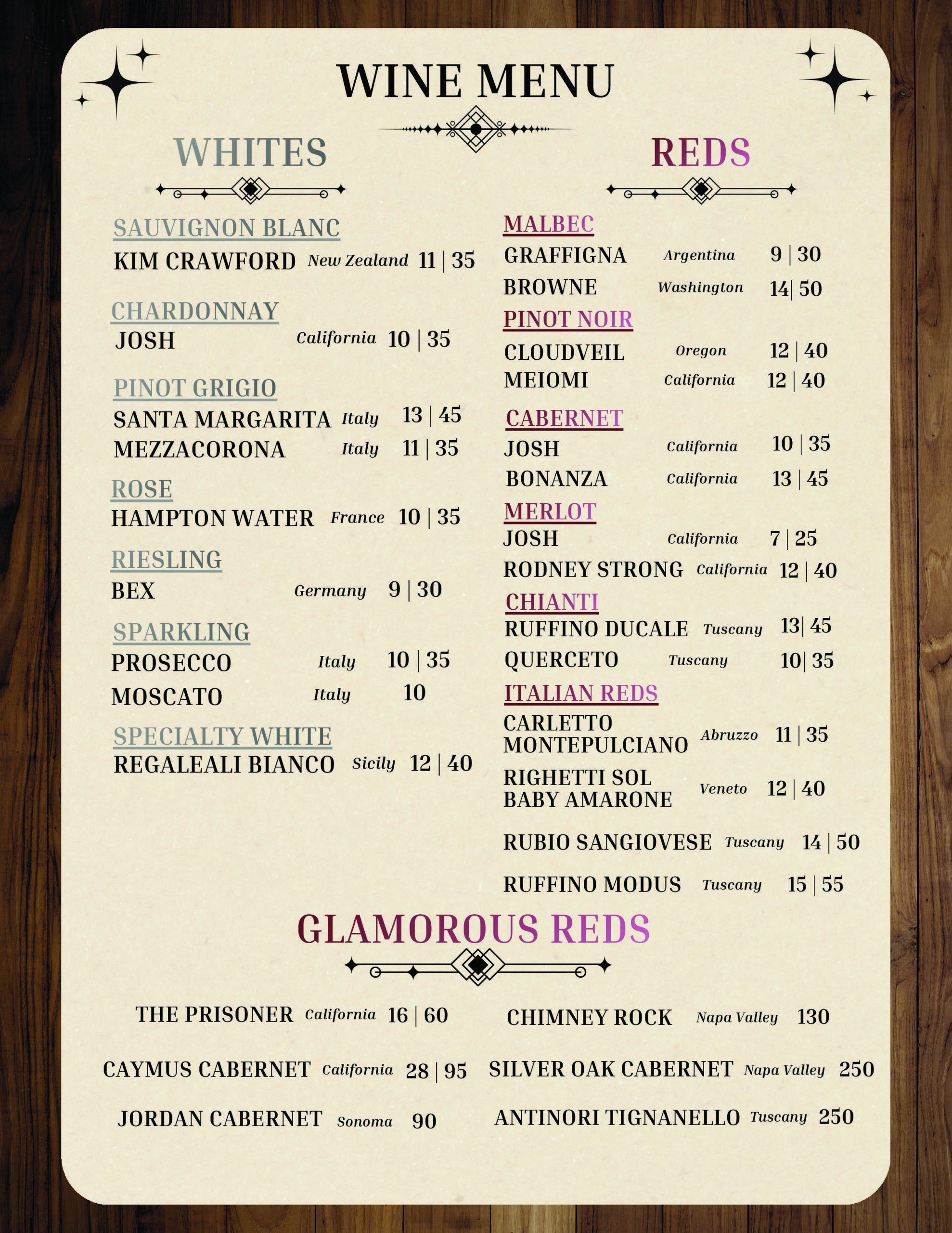 Il Vicolo Bar Menu 3 30 26 Page 2